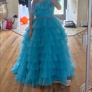 Tulle turquoise girls gown